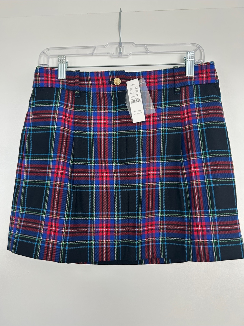 NWT J. Crew Plaid Mini Skirt in Navy, Red and Green